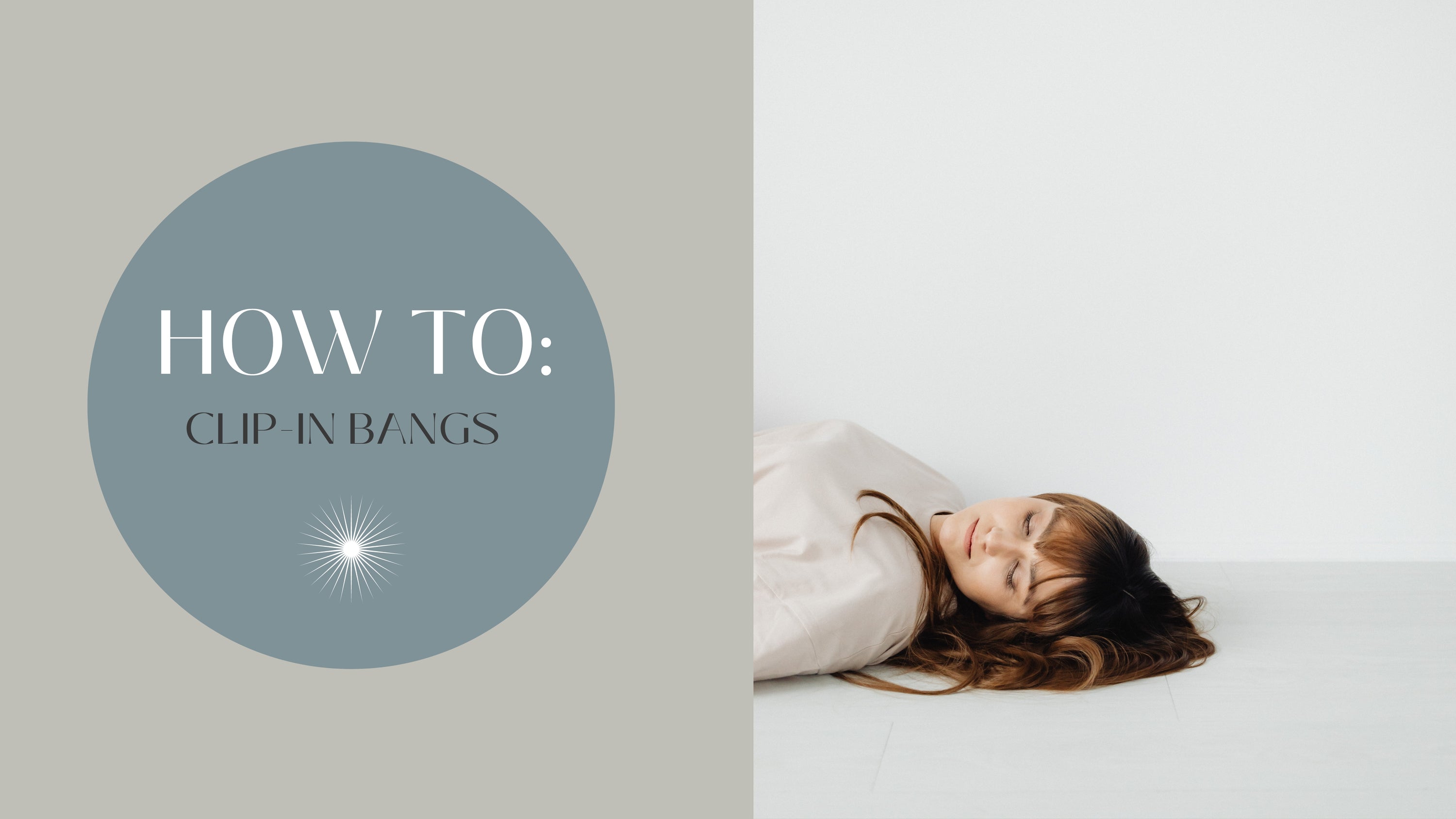 Frontrow hair blog banner that reads: how to clip-in bangs