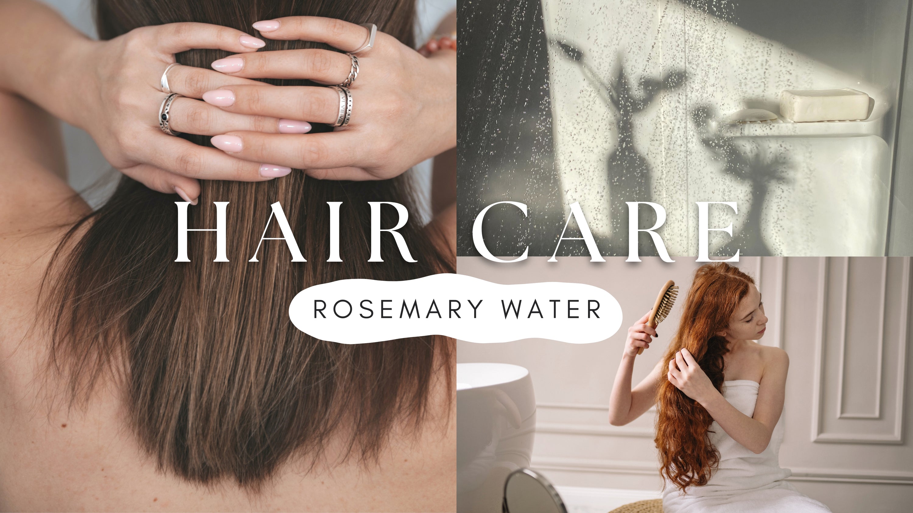 Frontrow hair blog banner that reads: hair care rosemary water