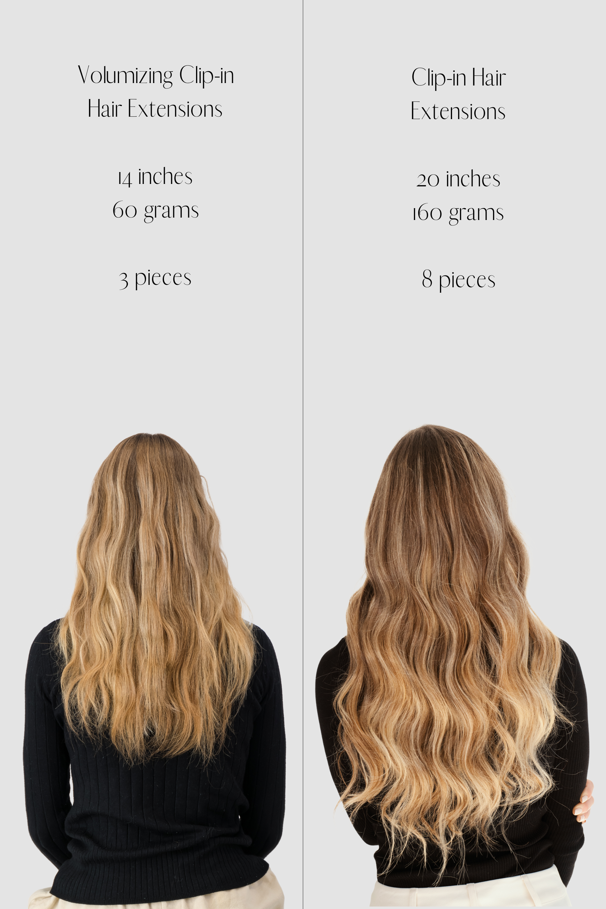 Brown Black Volumizing Clip-in Hair Set