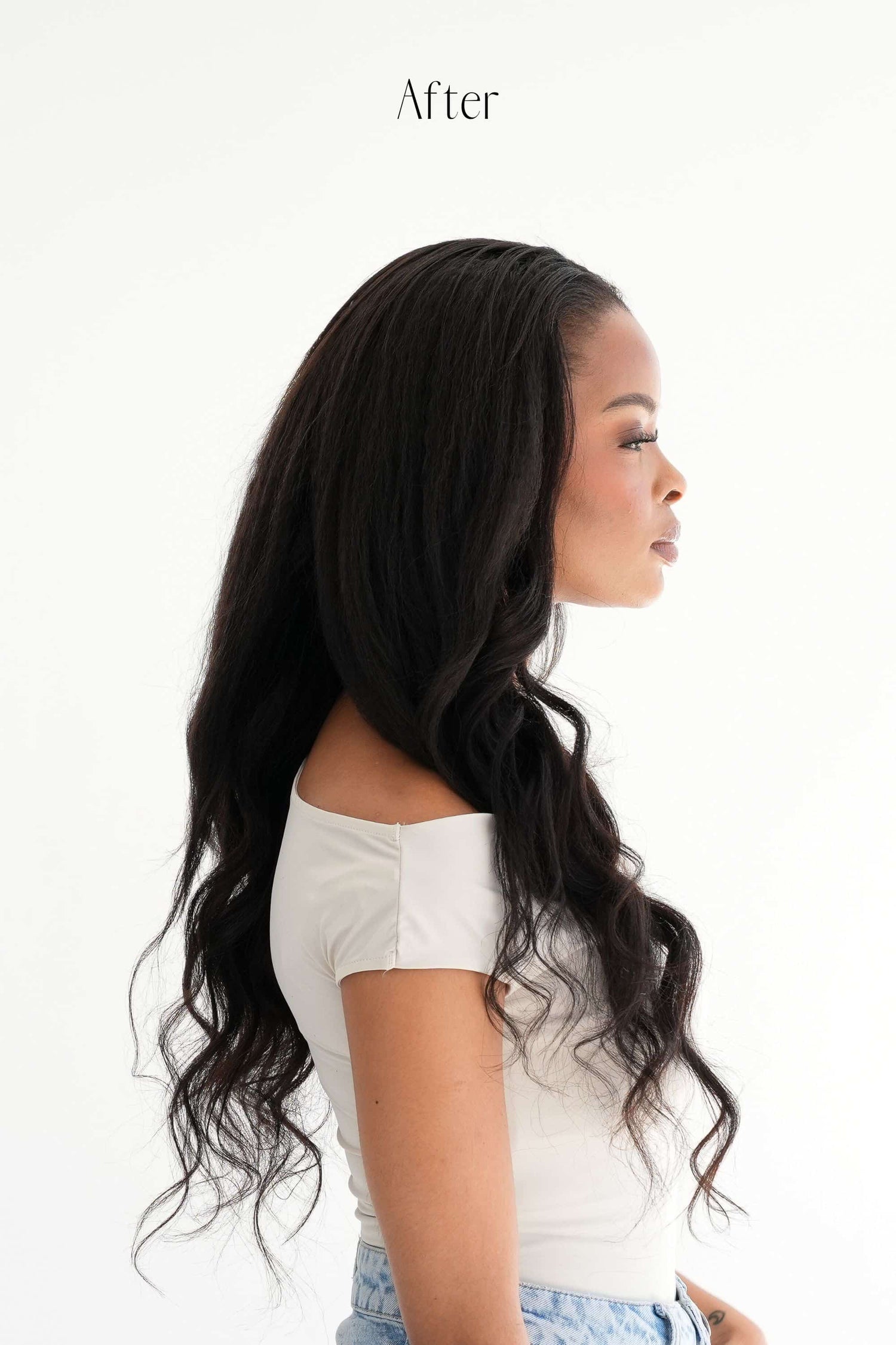 Brown Black Kinky Straight Clip-in Extensions 120g