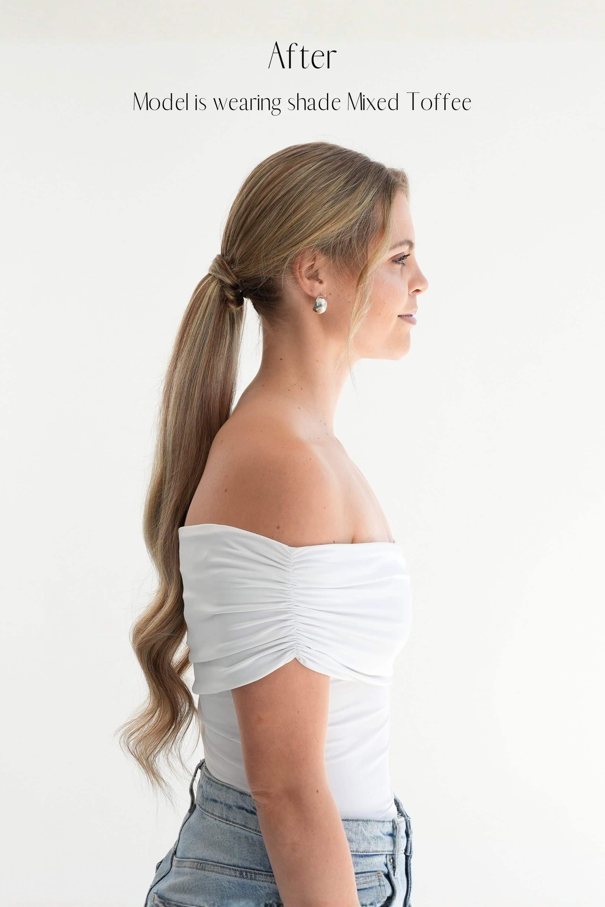 Highlighted Cool Blonde 20inch Clip in Ponytail