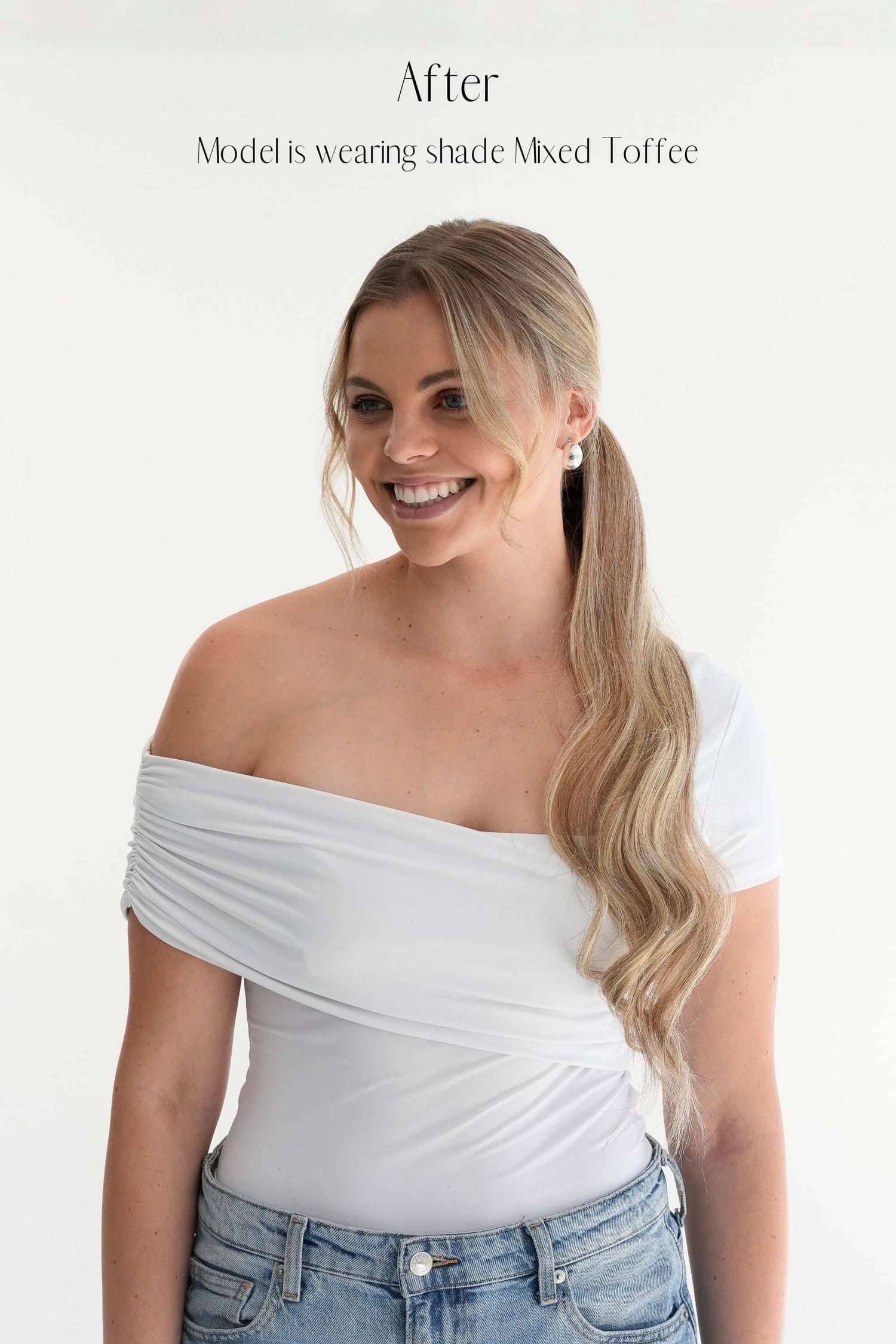 Highlighted Cool Blonde 20inch Clip in Ponytail