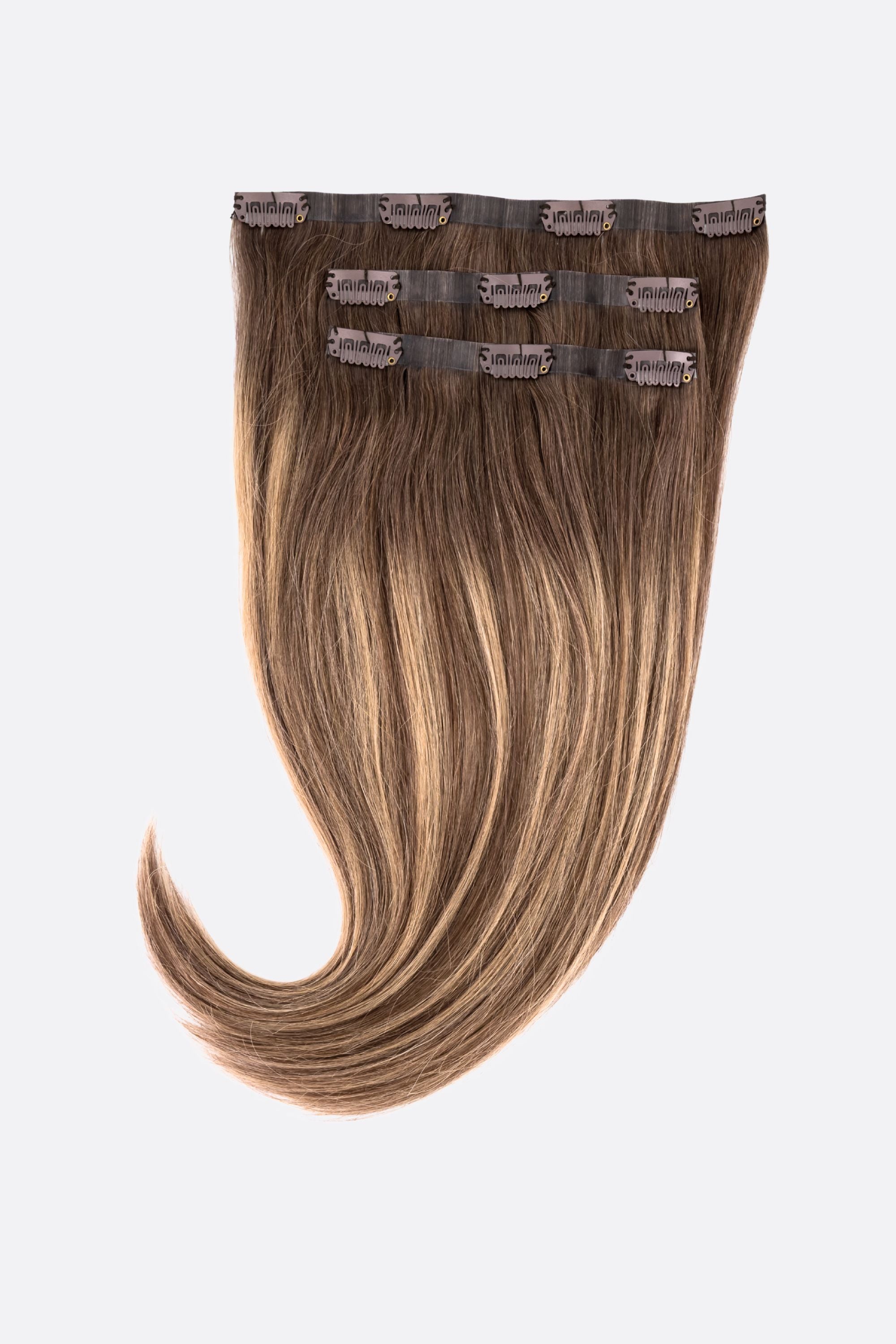 Toffee Brown Balayage Volumizing Clip-in Hair Set