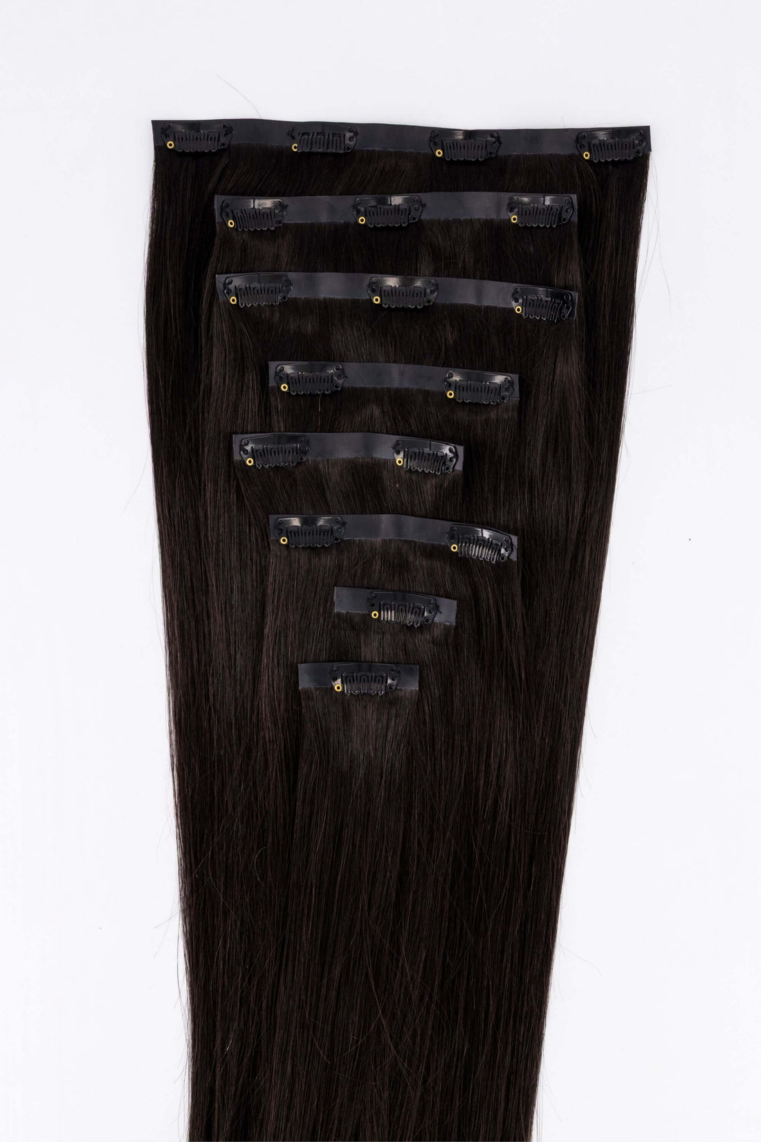 Brown Black Seamless Clip-in Hair Extensions