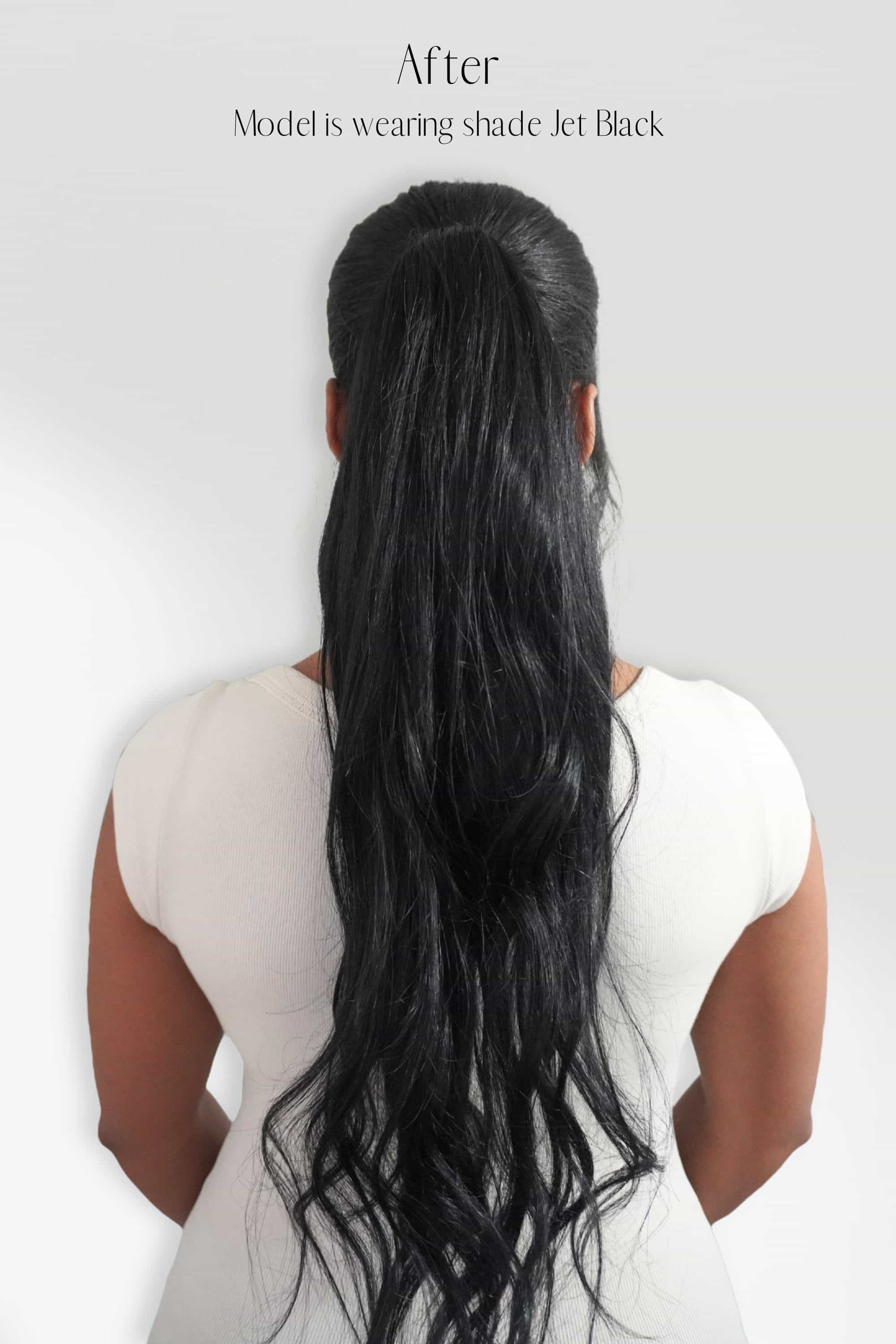 Jet Black 20inch Clip in Ponytail