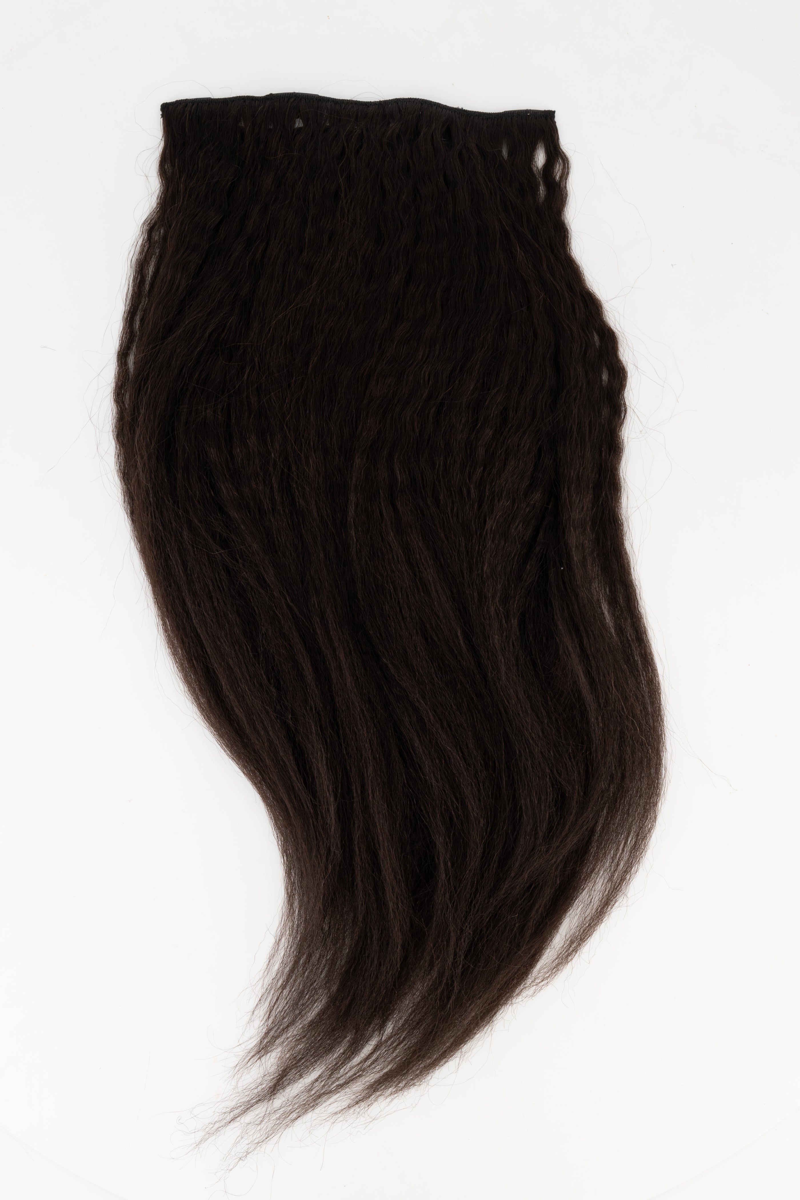 Frontrow kinky straight clip-in hair extensions in brown black