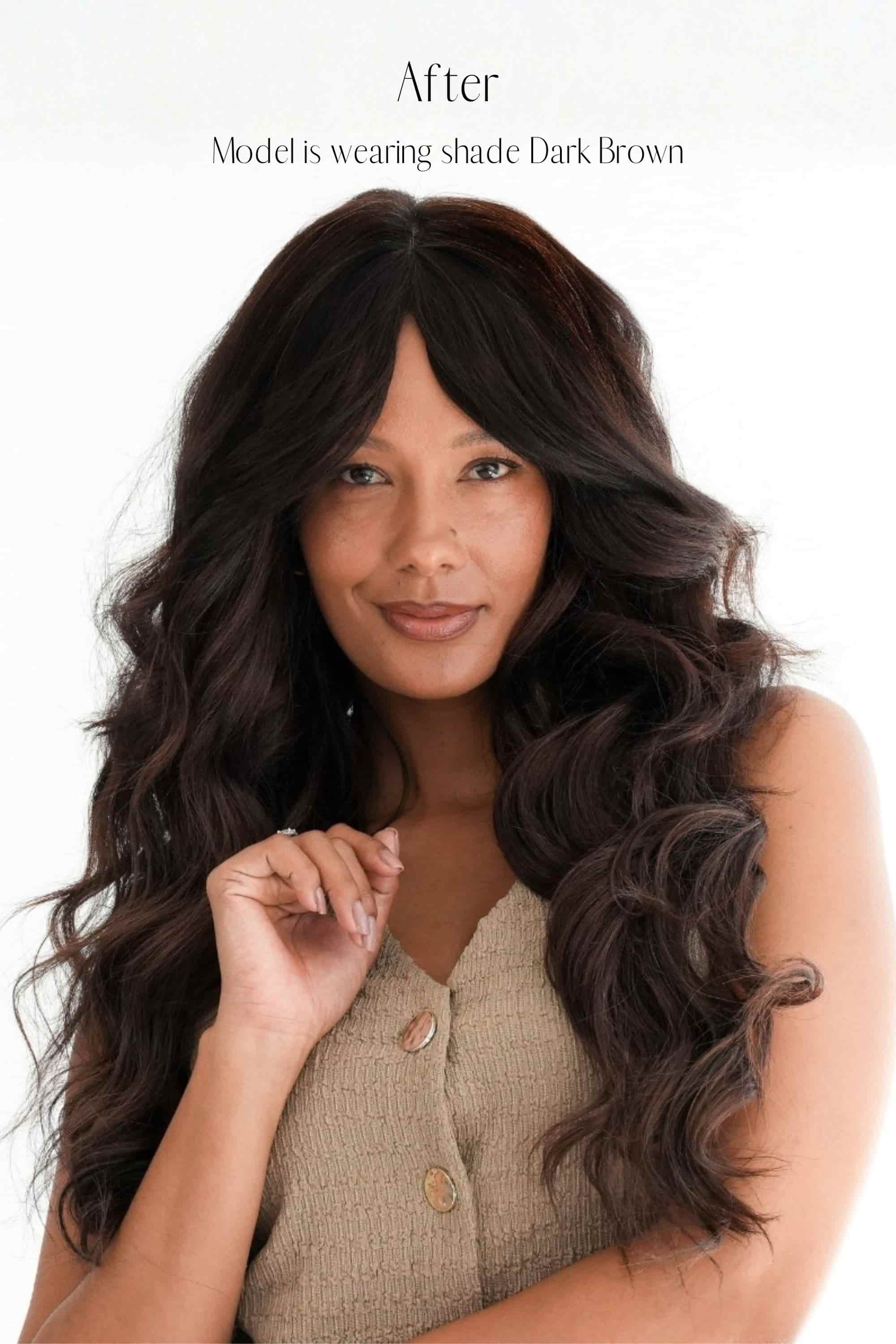 Brown Black Clip-in Curtain Bangs