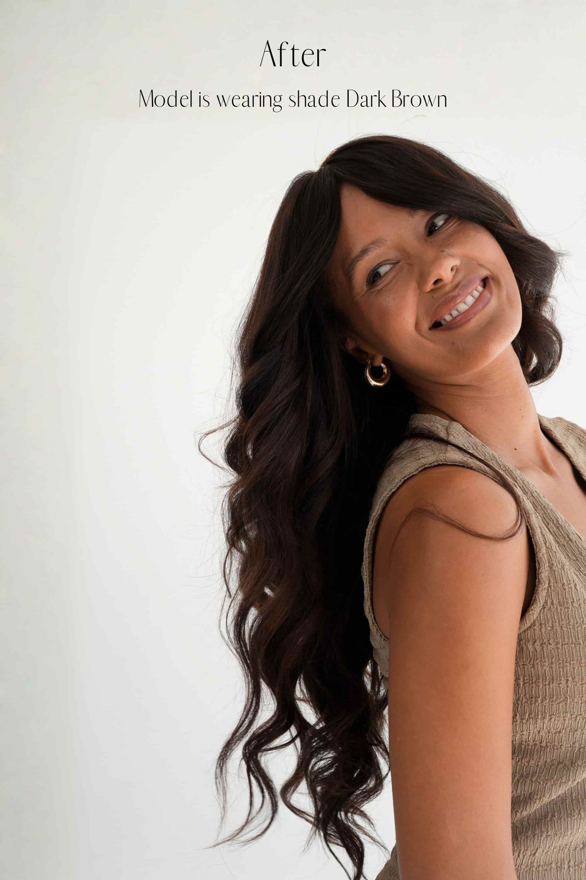 Chestnut Brown Clip-in Curtain Bangs