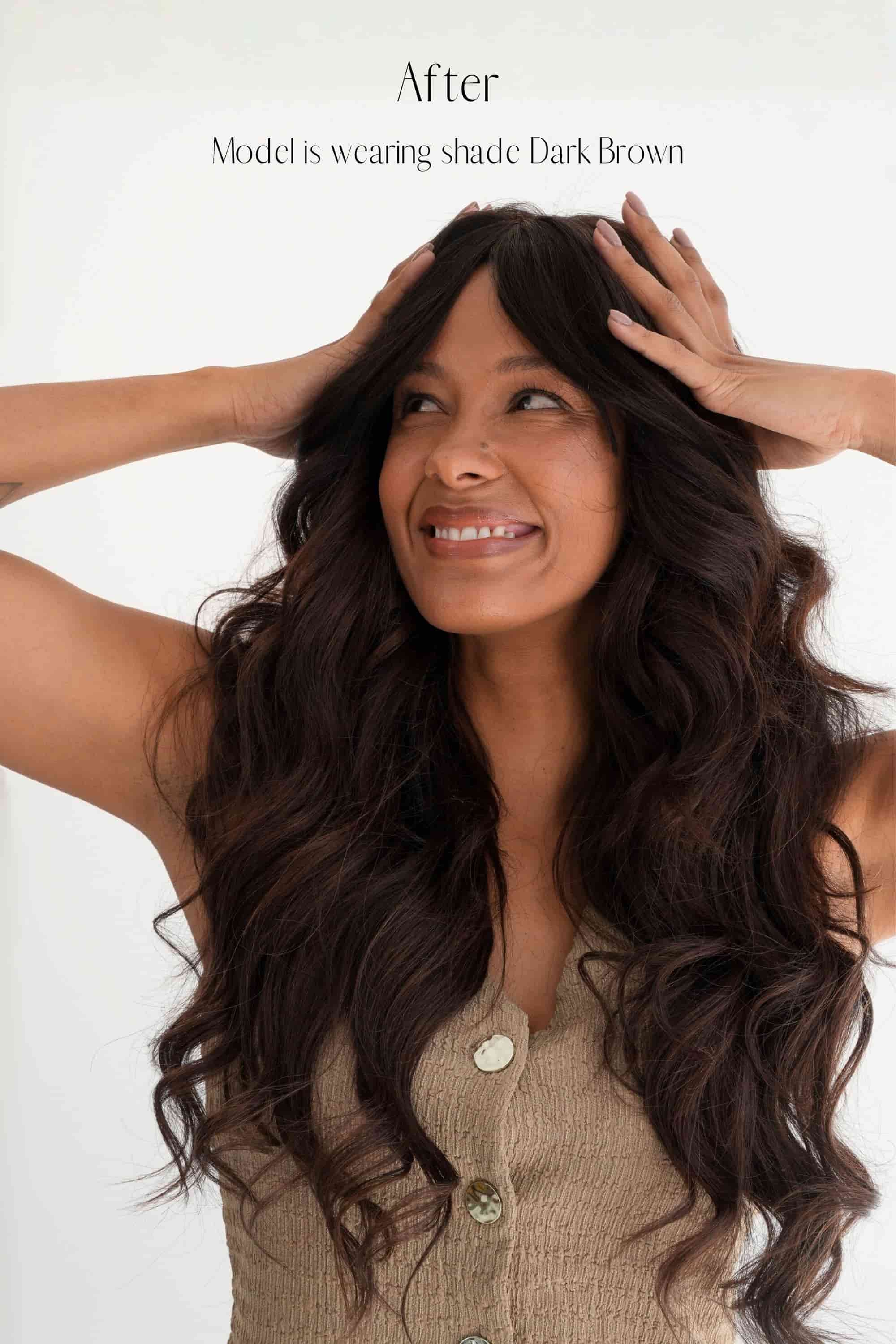 Chestnut Brown Clip-in Curtain Bangs