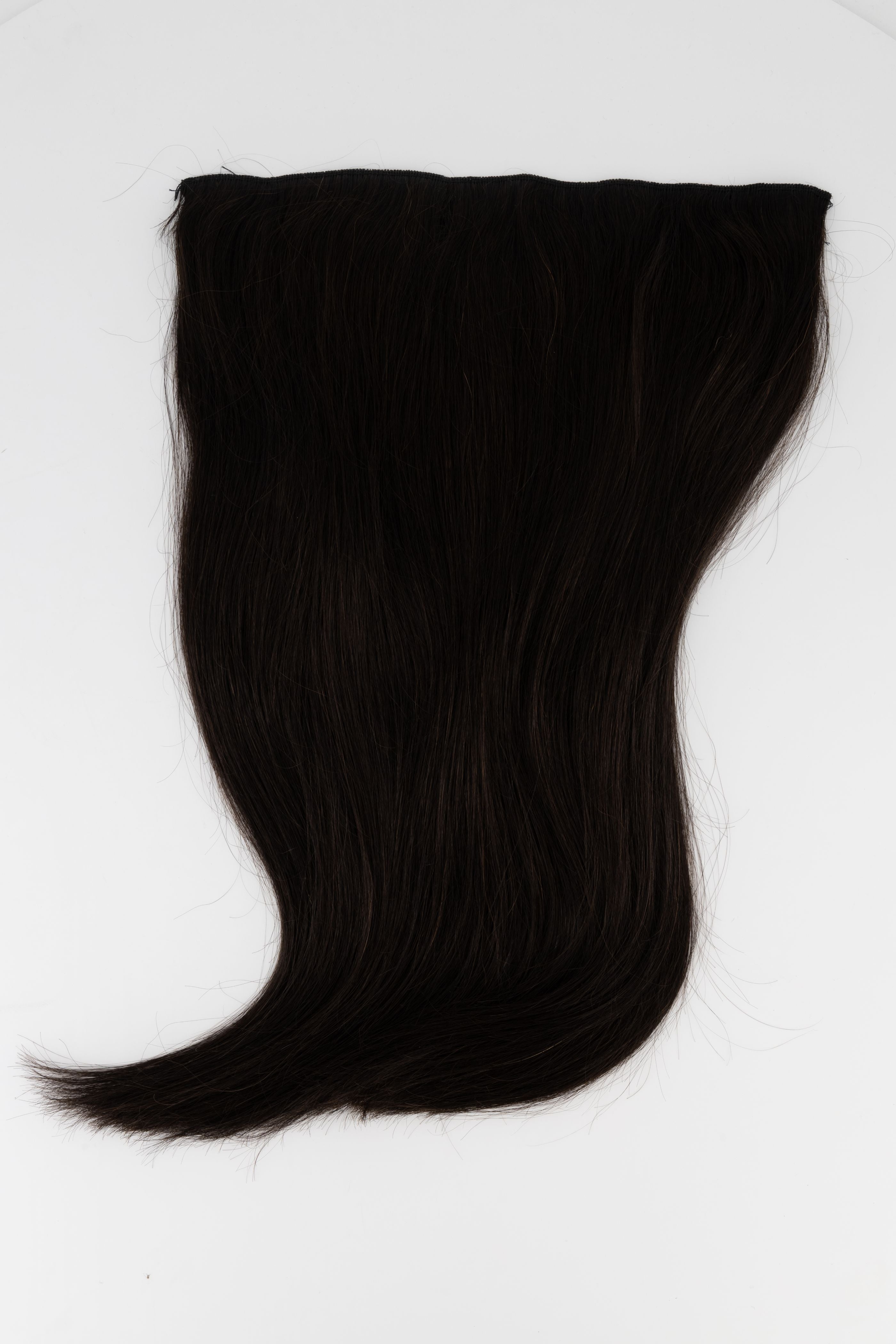 Frontrow halo hair extensions in brown black