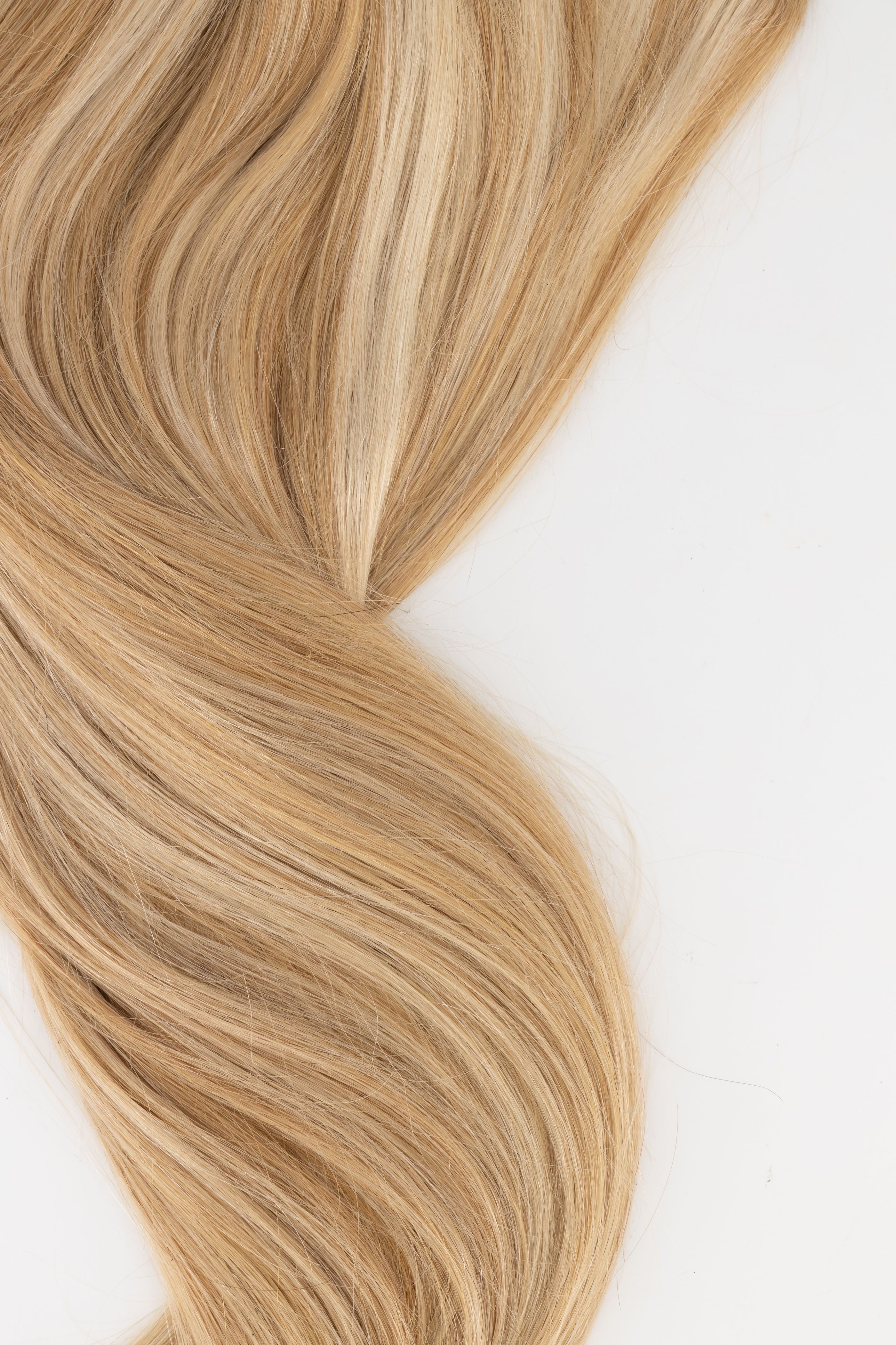 Frontrow halo hair extensions in mixed blonde