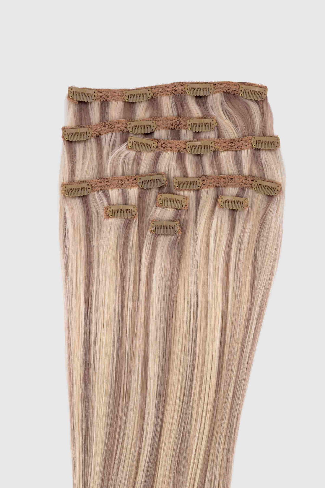 Highlighted Cool Blonde Clip-in Hair Extensions