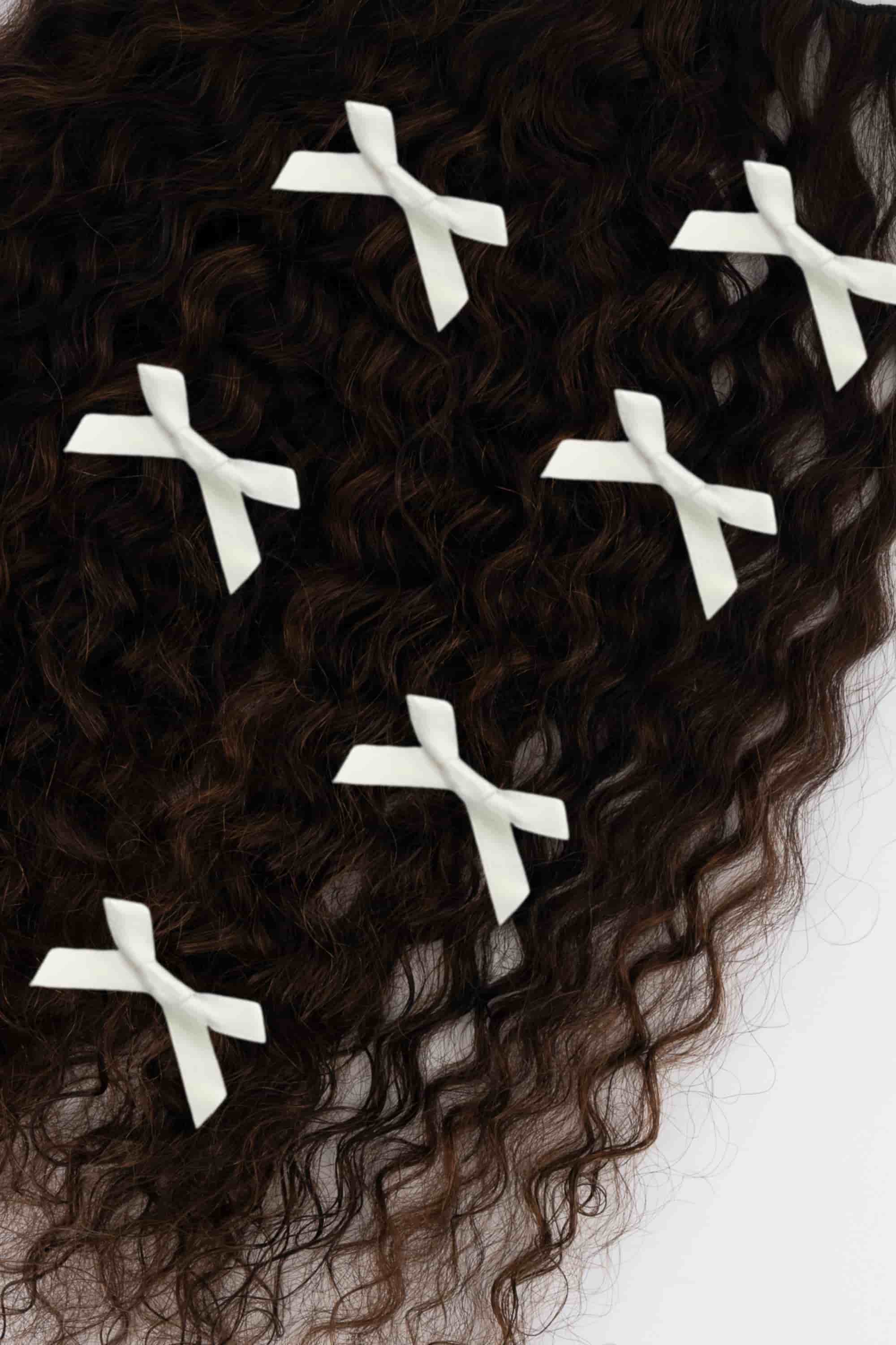 Mini Clip-in Bows - White