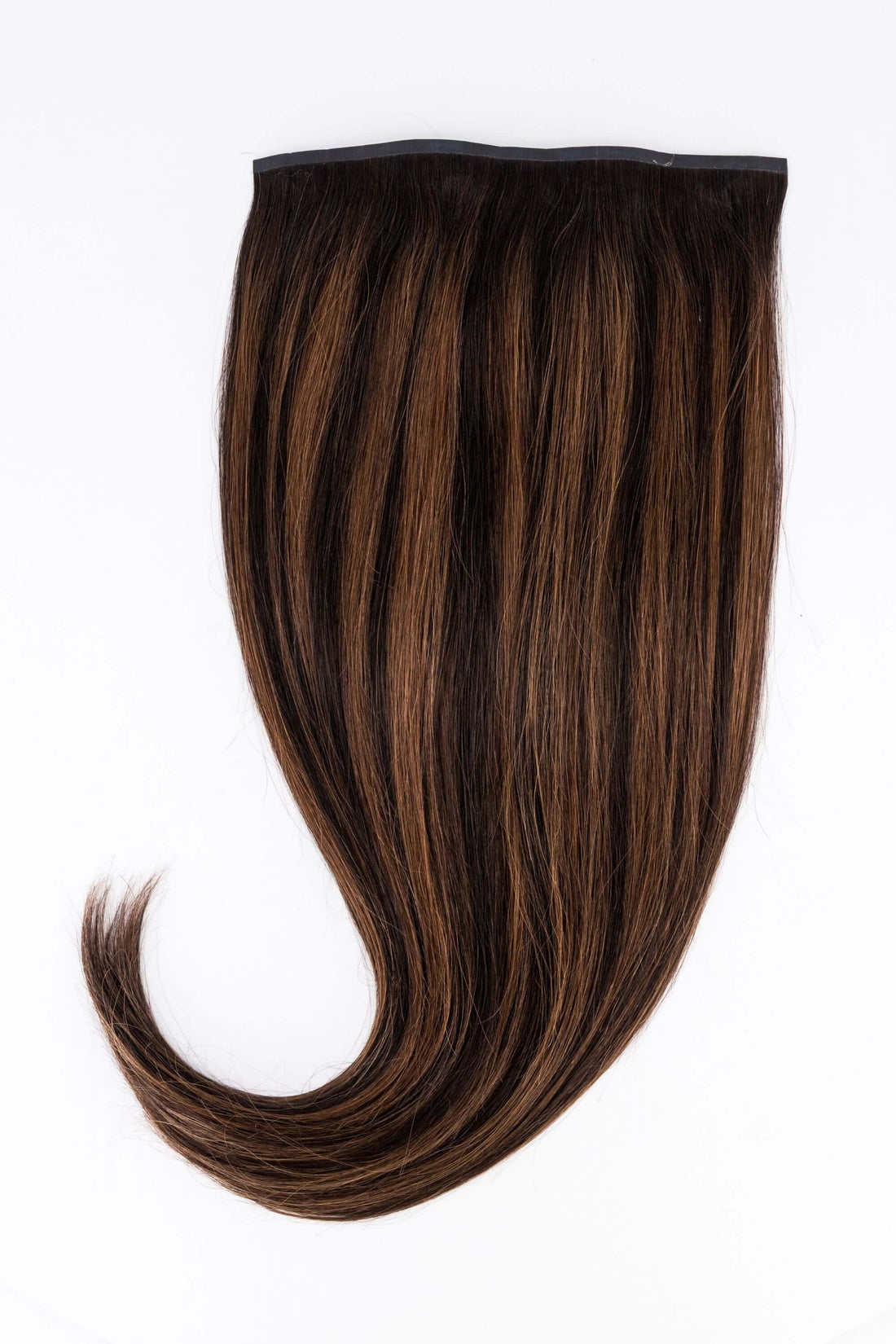 Rooted Mixed Chocolate Seamless Clip-In Hair Extensions