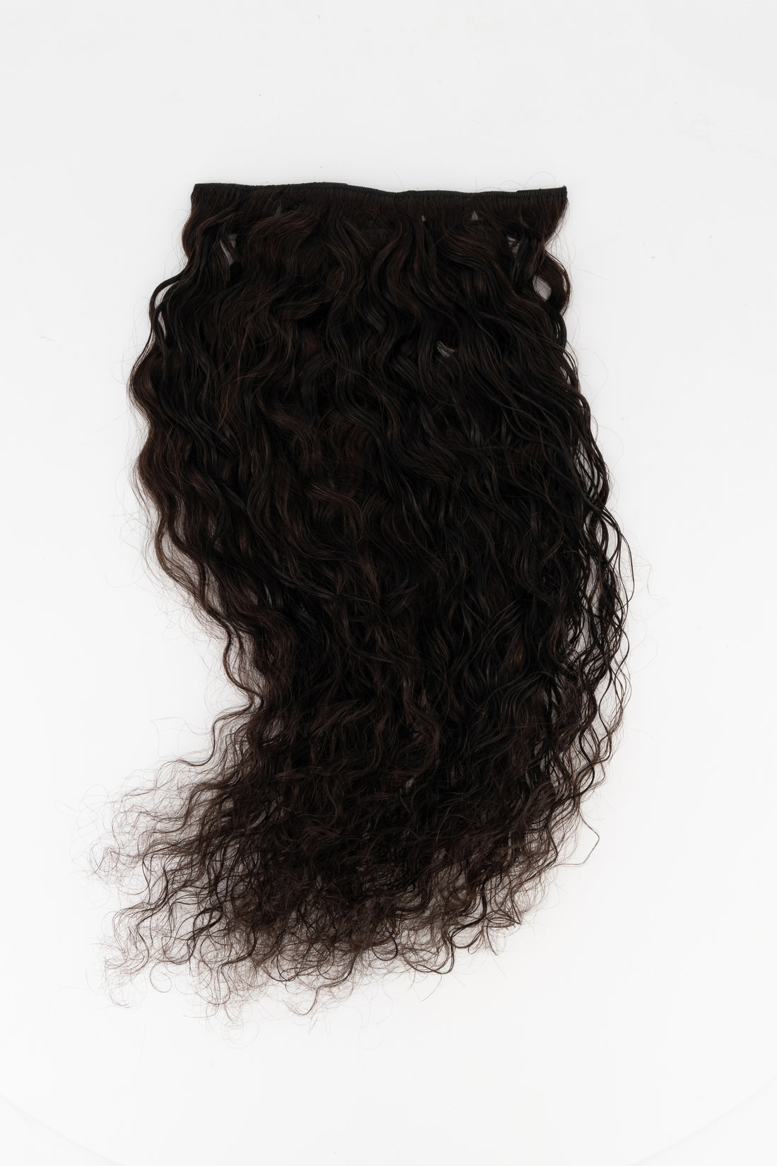 Frontrow curly clip-in hair extensions in brown black