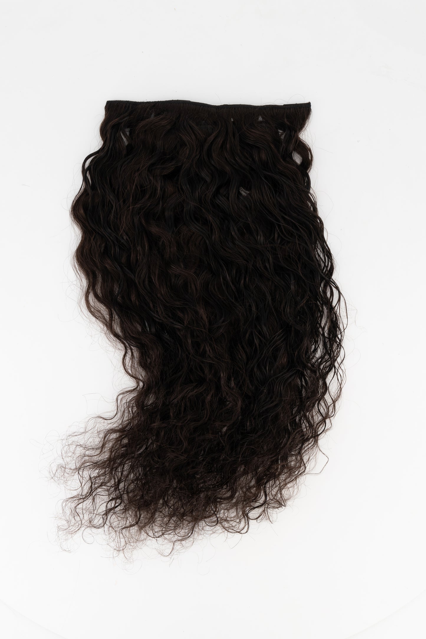 Brown Black Curly Clip-in Extensions