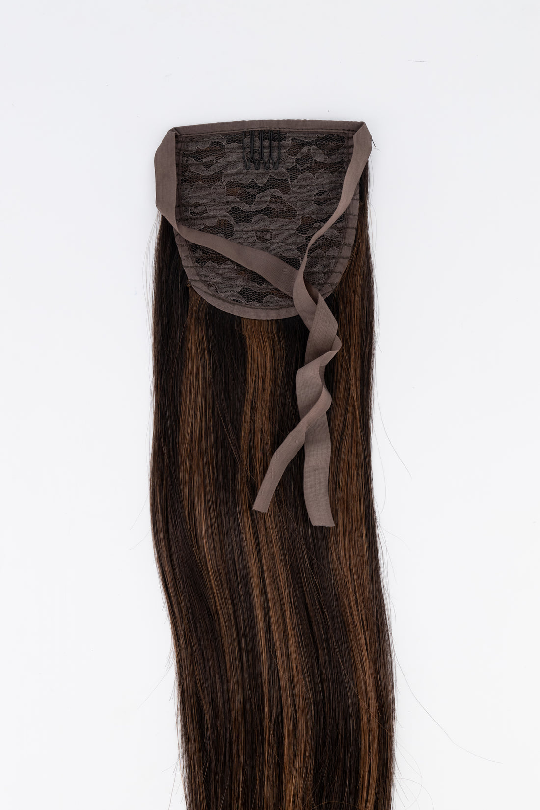 Frontrow clip-in ponytail extensions in mixed chocolate