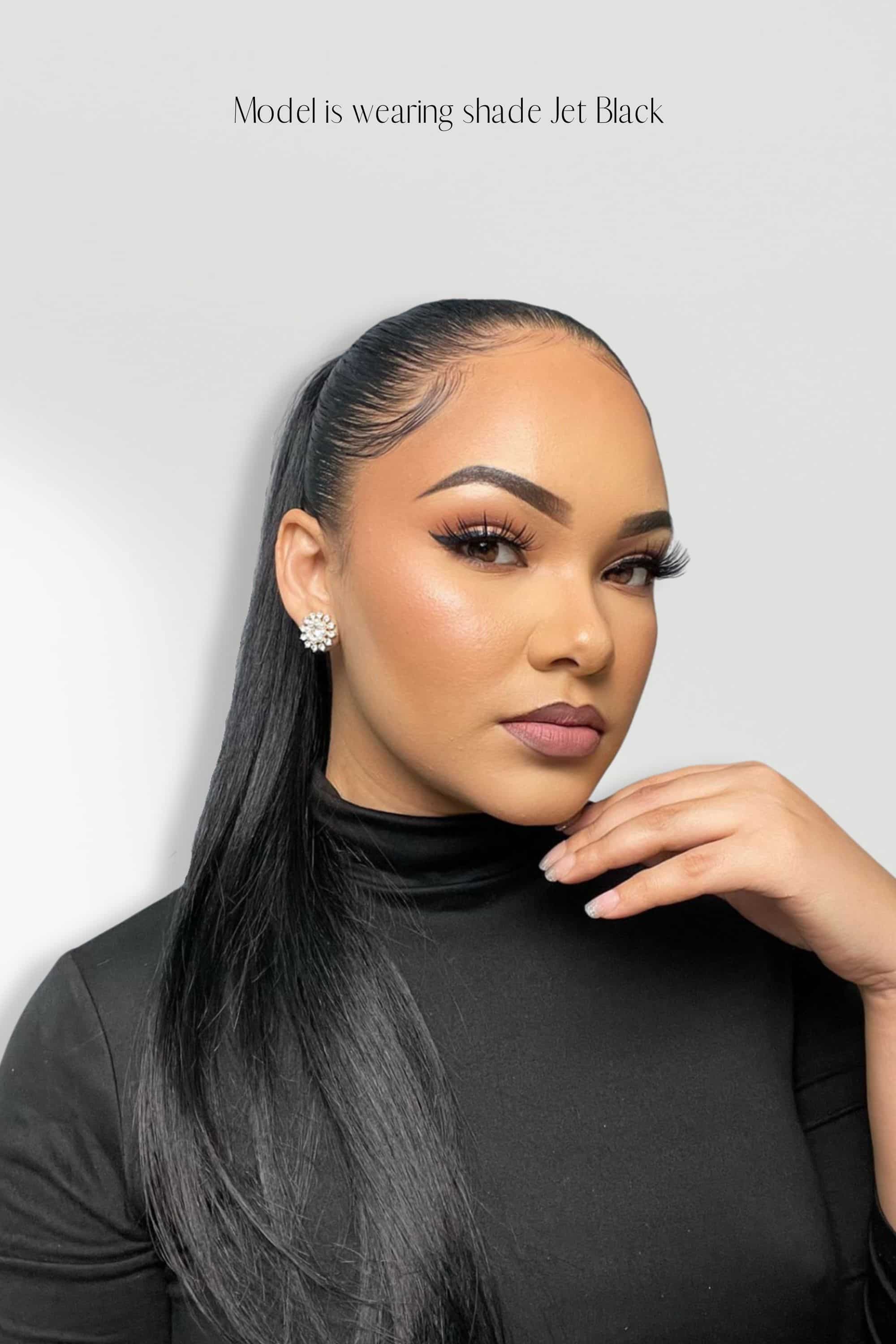 Jet Black 20inch Clip in Ponytail