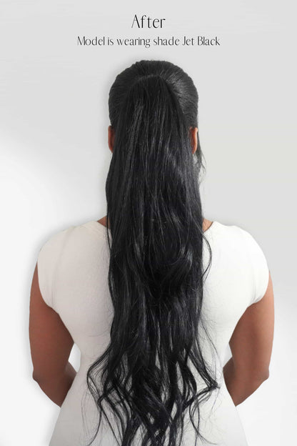 Jet Black 20inch Clip in Ponytail