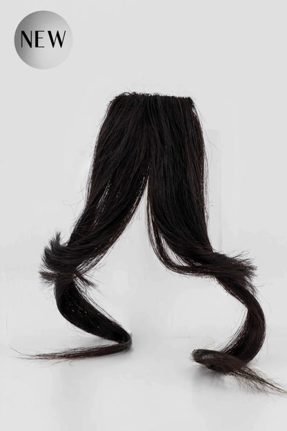 Brown Black Clip-in Curtain Bangs