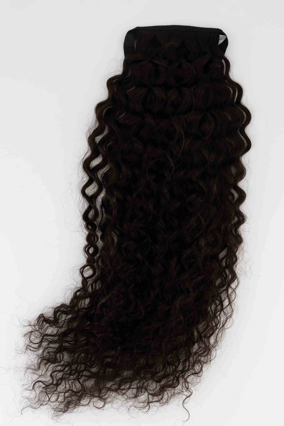 Brown Black Curly 20inch Clip in Ponytail Ponytail