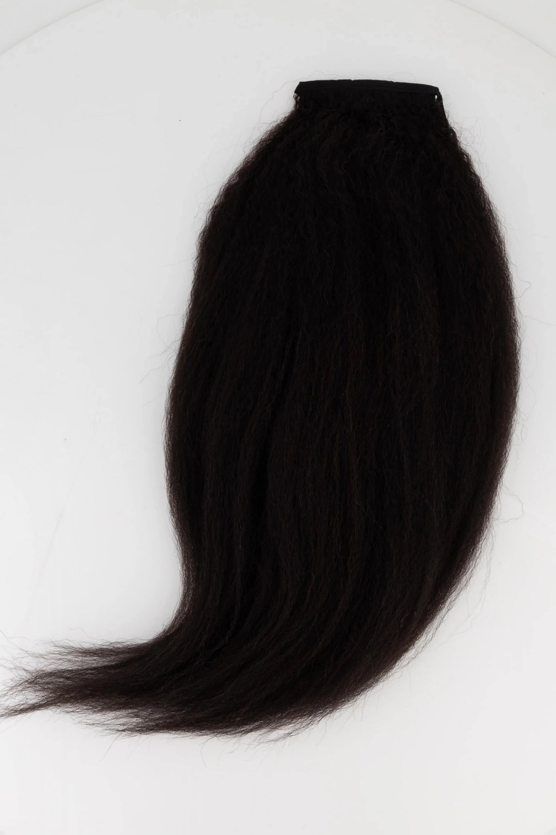 Brown Black Kinky Straight 20inch Clip in Ponytail