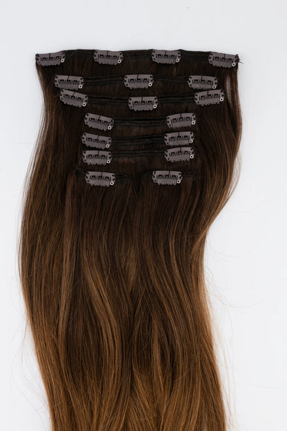 Chestnut Balayage Clip-In Hair Extensions 160g
