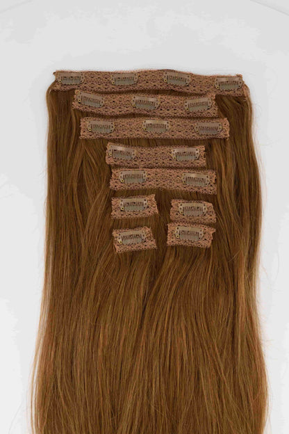 Chestnut Brown Clip-in Hair Extensions 160g Set Double-drawn Clip-in extensions
