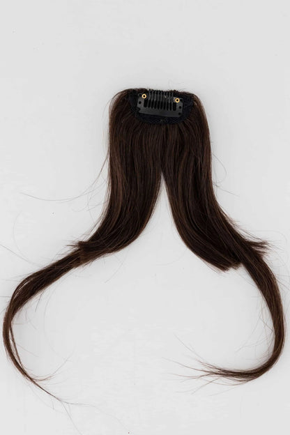 Dark Brown Clip-in Curtain Bangs