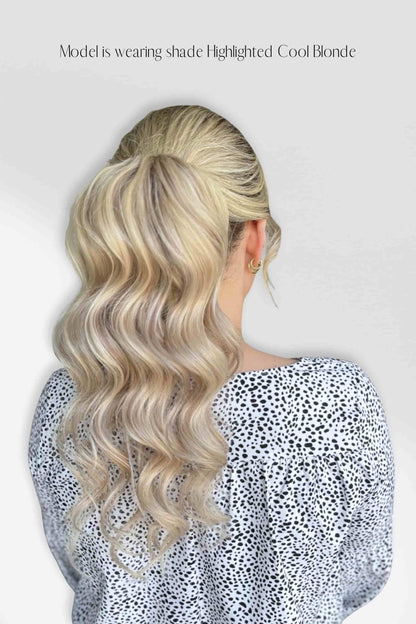 Highlighted Cool Blonde 20inch Clip in Ponytail