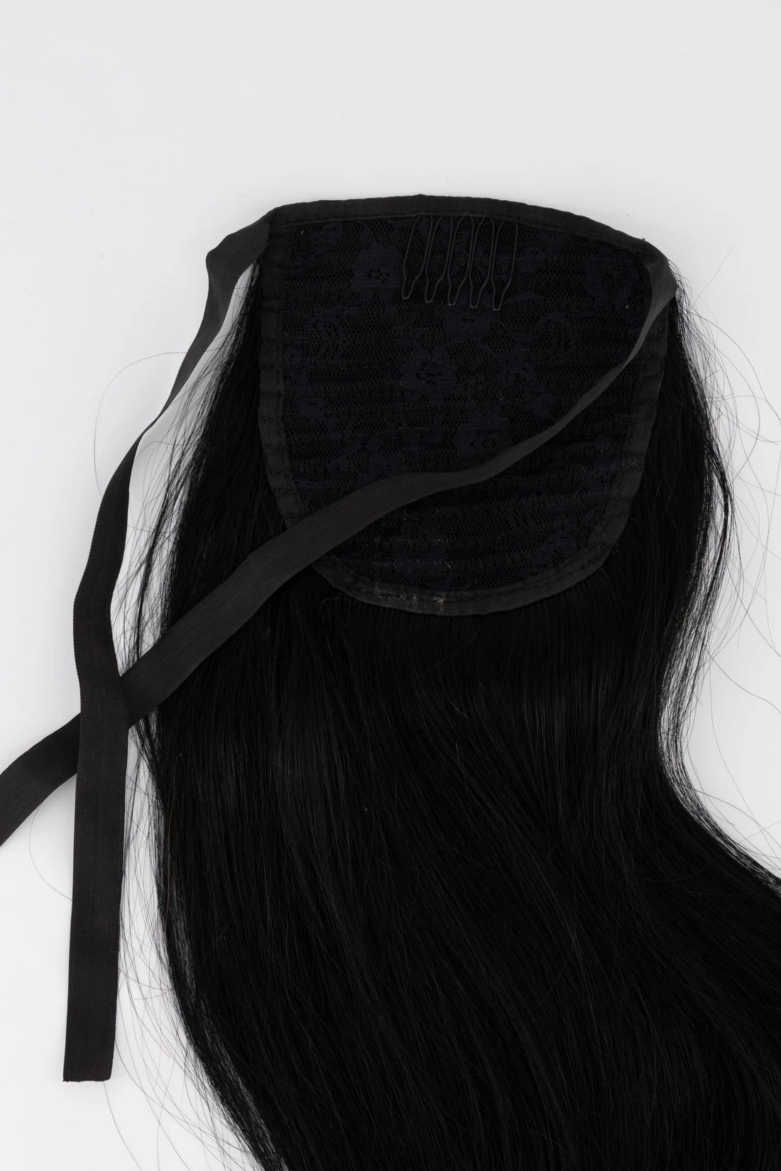 Frontrow clip-in ponytail extensions in jet black