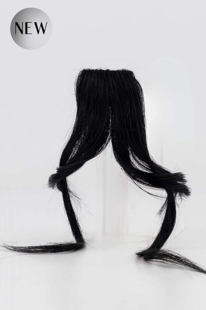 Jet Black Clip-in Curtain Bangs