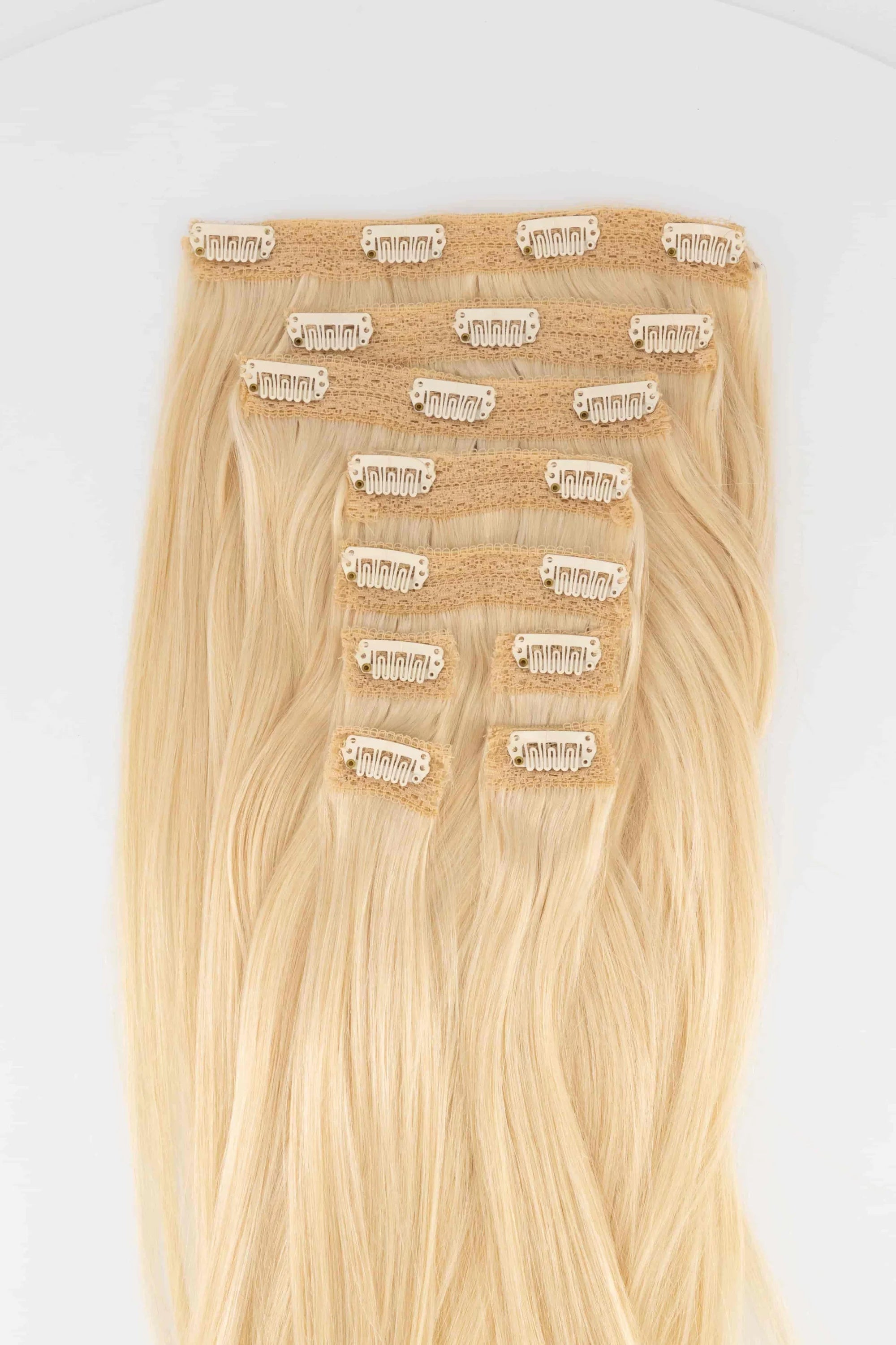 Light Blonde Clip-in Hair Extensions 160g Set Double-drawn Clip-in extensions