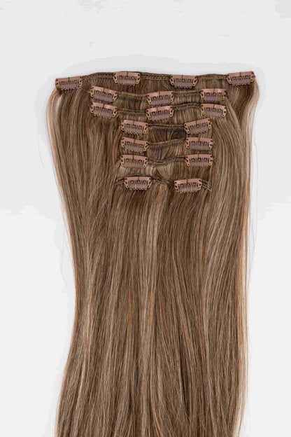 Mixed Ash Brown Clip-in Hair Extensions 160g Set