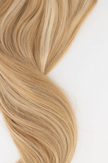 Frontrow halo hair extensions in mixed blonde