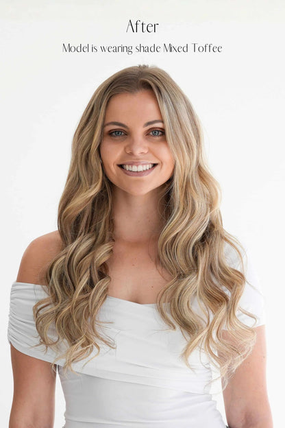 Highlighted Cool Blonde Clip-in Hair Extensions