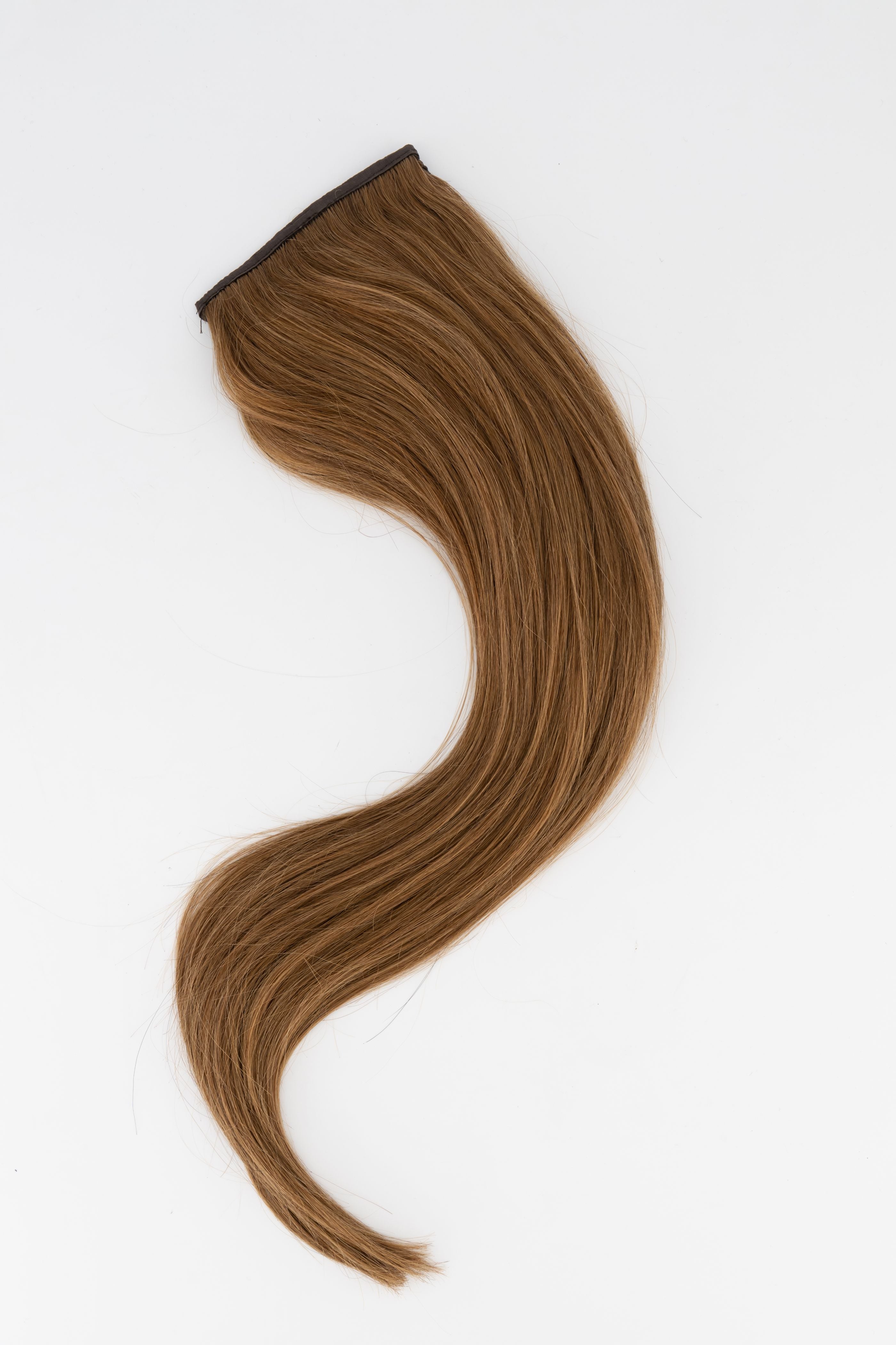 Frontrow clip-in ponytail extensions in chestnut brown