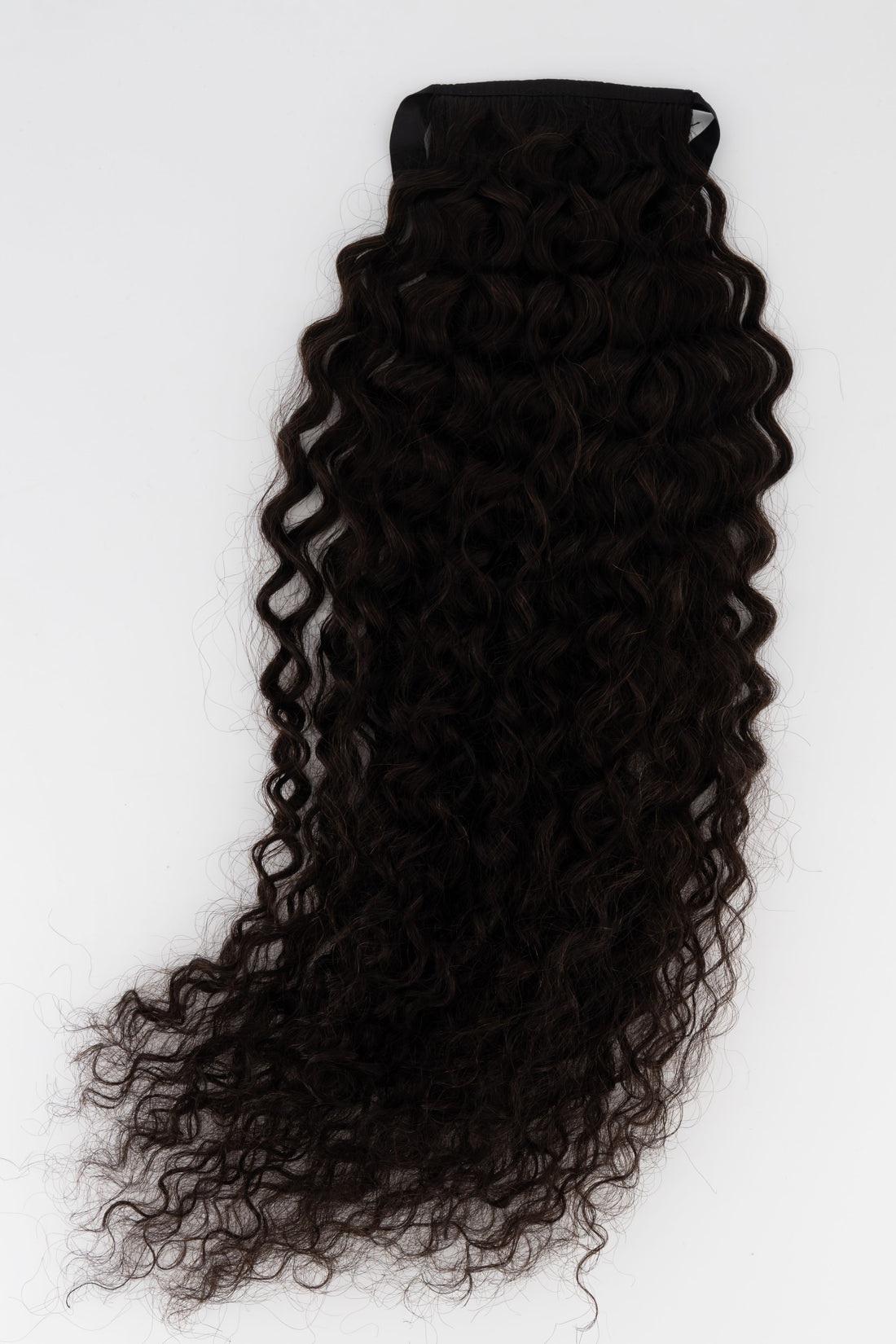 Frontrow curly clip-in ponytail extensions in brown black
