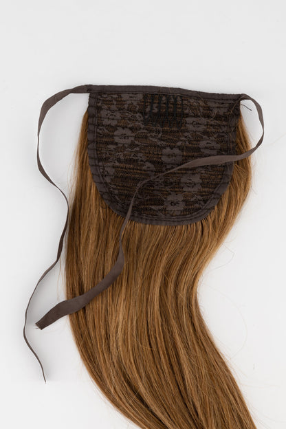 Frontrow clip-in ponytail extensions in chestnut brown