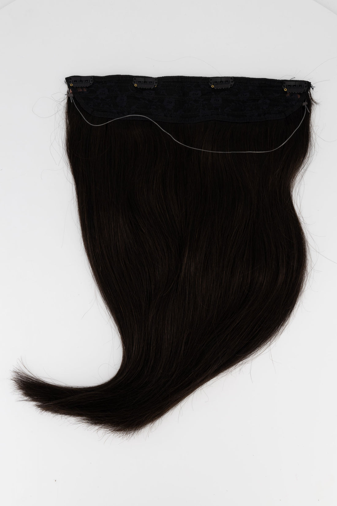 Frontrow halo hair extensions in brown black