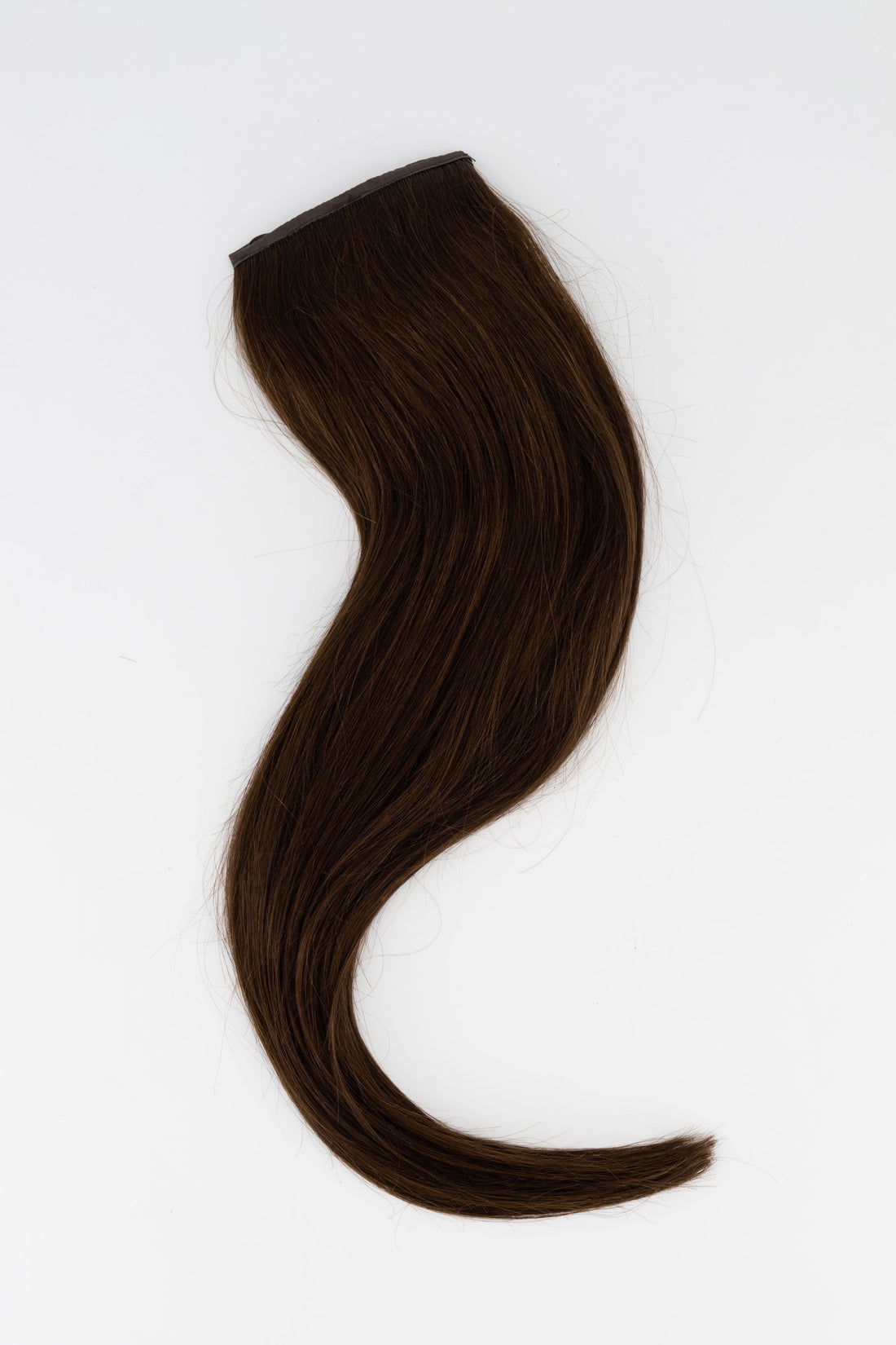 Frontrow clip-in ponytail extensions in dark brown